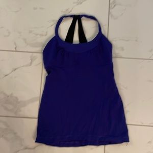 LuLulemon blue yoga tank with built in bra